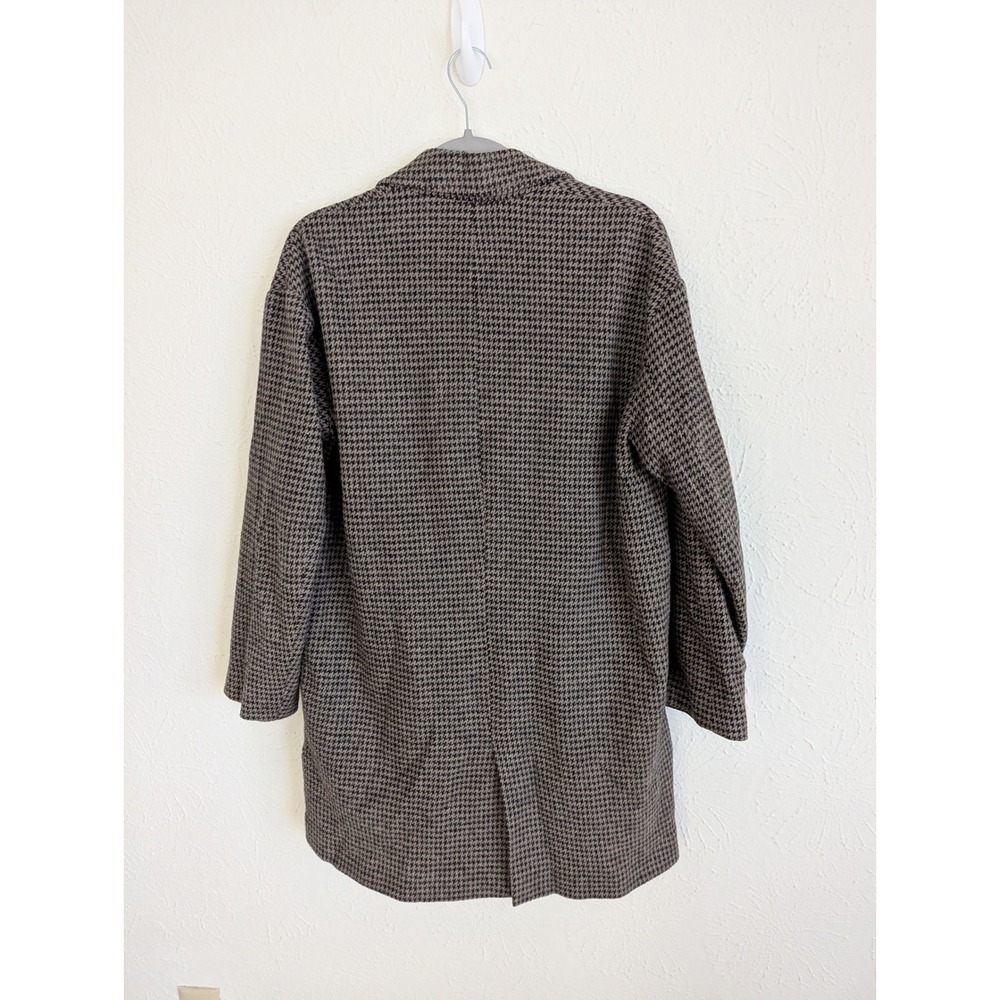 Zara houndstooth coat size M tailored neutral outerwear cool girl - Picture 3 of 7